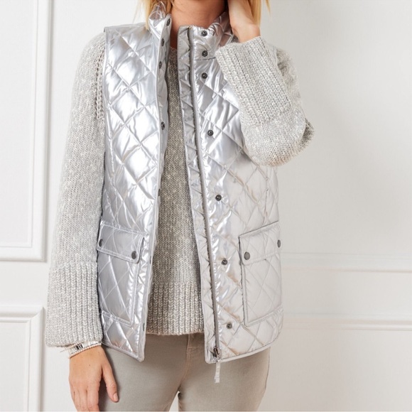 Talbots Jackets & Blazers - Talbots silver Quilted puffer Vest large